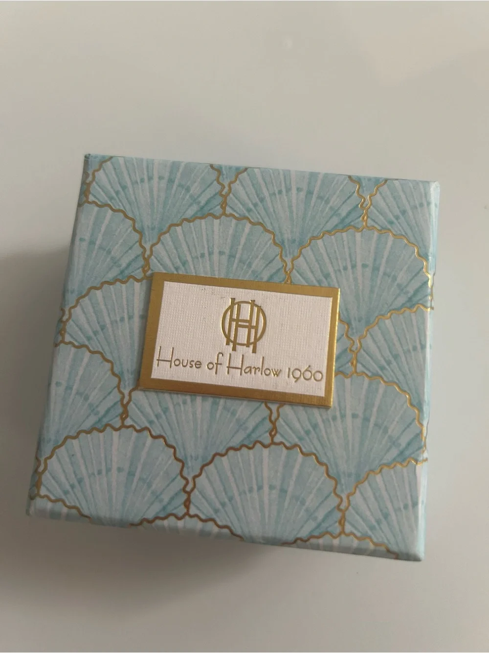 House of Harlow 1960 Cubic Zirconia Brass Shell Stud Earrings Gold NWT